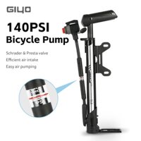 Giyo Protable Bơm Xe Đạp Có Đồng Hồ Đo 140psi Áp Lực Cao Tầng Lốp Máy Bơm Hơi Không Khí Schrader Presta Van Bơm Xe Đạp Mini