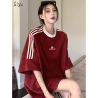 Giyu F32413 Nguồn Hàng có sẵn Ưu đãi đặc biệt (200g Chải chặt) Áo thun Cotton nguyên chất chất Tik Tok Ba thanh A29J29O 13Z250328