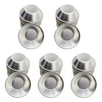 Gj * 50 Chiếc Bánh Cupcake Chống Dính Cốc Nhôm Trứng Tart Khuôn Kim Loại Darioles Khuôn