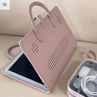 Gjcute 14-16 Inch Thời Trang PU Laptop Tay Màu Hồng Có Tay Cầm Bảo Vệ Túi Laptop Thoáng Khí Cho Xiaomi Huawei Notebook Pouch VN