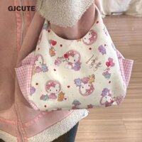 Gjcute Dễ Thương Sanrio Hello Kitty Túi Cầm Tay Đi Làm Túi Bé Gái Ngọt Ngào Di Động Túi Ăn Trưa Du Lịch Dung Tích Lớn Túi Bảo Quản Quà Tặng Sinh Nhật WTD