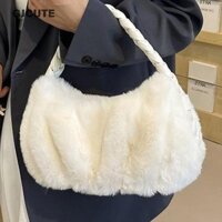 Gjcute Thời Trang Mới Sang Trọng Nhung Màu Nguyên Chất Vai Xoắn Bím Dưới Nách Túi WTD