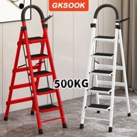 GKSOOK Ghế Thang Gấp Gọn Thang Nhôm Chữ A Tay Vịn Xếp Thông Minh Chịu Lực Lớn 500KG