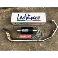 GL- COMBO bộ lon pô Leovince bạc ngắn hàng xịn và cổ pô 2 khúc 304 gắn xe Winner, Satria . Sonic , EX 150 ...