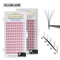 GLAMLASH Lông Mi Giả 3D Nối Dài Phong Cách Nga