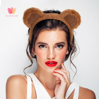 Glamorluxe- Băng đô tai gấu đa năng Trang phục tóc Vòng tai gấu nâu đáng yêu Bộ băng đô cho Halloween Cosplay Phụ kiện tóc hoàn hảo cho các bữa tiệc trang phục vui nhộn Đông Nam Asi