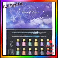 Glass Pen Set with 12 Ink Colors, 2 Pens, Sign Pen, Fountain Pen, Box, Starry Rainbow, Signature Pen, Glass Dip Pen Ink Set, Gradient Light Blue GRS-LBL-SET
Glass Pen Set with 12 Ink Colors, 2 Pens, Sign Pen, Fountain Pen, Box, Starry Rainbow, Signature P