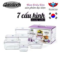 [Glasslock] Bộ 16 hộp đựng đồ dùng hình chữ nhật (16p)