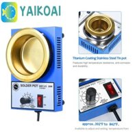 Glenes Nồi hàn không chì Thiếc, Lò nung nóng chảy nhiệt độ có thể điều chỉnh nhiệt độ, Bồn tắm làm nóng nhanh chống ăn mòn Băng ghế dự bị hàn nhúng