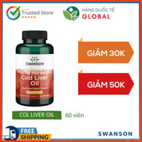 [Global] SWANSON COD LIVER OIL, 60 viên, Hỗ trợ tim mạch và não bộ khỏe mạnh