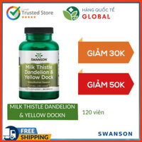 [Global] SWANSON MILK THISTLE DANDELION & YELLOW DOCK, 120 viên, Hỗ trợ giải độc gan