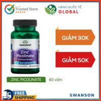 [Global] SWANSON ZINC PICOLINATE, 60 viên, Hỗ trợ hệ thống miễn dịch