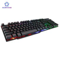 Glorystar AK-600 Đèn Nền Bàn Phím Chơi Game Giả Cơ Có Đèn Nền RGB Cho Windows/Mac PC Laptop Trò Chơi LazadaMall