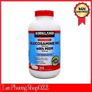 Thuốc bổ xương khớp Kirkland Signature Extra Strength Glucosamine HCI 1500mg With MSM 1500mg 375 viên