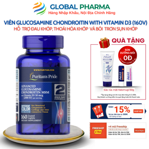 Viên uống hỗ trợ xương khớp Glucosamin Chondroitin MSM Puritan's Pride - 240 viên