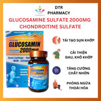 Glucosamin sulfate 2000mg, chondroitine, MSM bổ sung chất nhờn, tái tạo khớp cho người thoái hóa khớp hộp 60 viên