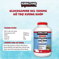 Glu.cosamine giảm đau xương khớp Glucosamine & MSM 1500mg 375 viên Kirkland Signature bổ xương khớp, giúp khớp khỏe mạnh