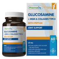 Glucosamine + msm & collagen type ii with peptan, hỗ trợ khớp vận động linh hoạt, giảm đau mỏi khớp