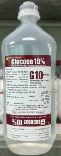 GLUCOSE 10% 500ML DỊCH TRUYỀN Otsuka thùng 25 chai