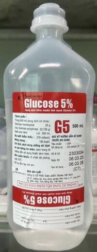 Glucose 5% Braun 500 ml T/10 chai