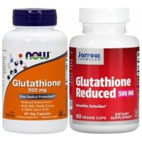 Glutathione Reduced 500mg Now Foods & Jarrow Formulas trắng da nội sinh