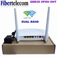 Gm630 Mới XPON onu ONT Băng tần kép 1GE + 3FE WLAN + 2.4G & 5G WIFI EPON / GPON ONT Phiên bản tiếng Anh Thiết bị đầu cuối mạng quang học
