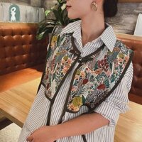 Gmarty Nữ Thêu Vai Khăn Choàng Quấn Hoa Áo Sơ Mi Giả Cổ Trang Trí KL