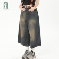 Gmarty Y2k Ống Rộng Baggy Quần Jean Người Phụ Nữ 2024 Rời Chiều Dài Đầu Gối Quần Short Crop Thùng Quần Jean Nam Oversize Quần Denim Quần Quần Short KL
