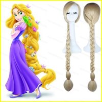 Gn Disney Rapunzel Công Chúa Cosplay Tóc Giả Vàng Dài Tự Nhiên Halloween Trang Phục Hóa Trang Hiệu Suất Lông Tơ Tóc NG