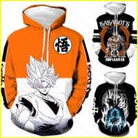 Gn Dragon Ball Anime Áo Chui Đầu Dài Tay Áo Thun Son Goku Unisex Hoody Plus Size NG