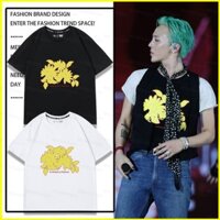 Gn GD G-DRAGON 2025 Bangkok consert màu vàng hoa cúc Ubermensch BIGBANG áo thun ngắn tay NG