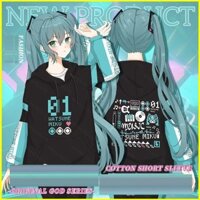 Gn Hatsune Miku Anime Áo Khoác Cosplay Trang Phục Dài Tay Có Mũ Trùm Đầu Áo Rời Áo Khoác Ngoài Plus Kích Thước NG