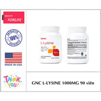 GNC L Lysine 1000mg 90 viên Hỗ Trợ Phòng Ngừa Mụn Ngoài Da, Mụn Do Nội Tiết Tố, Mẩn Ngứa