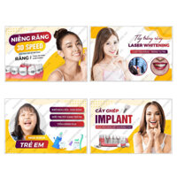 (Gỗ 30x45, 40x60) Tranh poster nha khoa tư vấn các chủ đề: răng sứ, implant, chỉnh nha, tẩy trắng, trám răng, ...