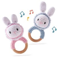 Gỗ Bé Lục Lạc Handmade Bunny & Gấu Trúc Hình Lục Lạc Miếng Dán Vòng Gỗ Đồ Chơi Cho Bé Trai & Bé Gái