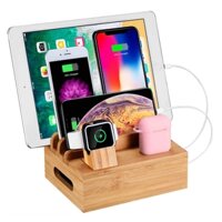 Gỗ Đa Năng Máy Tính Bảng Điện Thoại Máy Tính Tre Gỗ Giá Đỡ Đồng Hồ Đế Sạc Tai Nghe Airpods Pro Sạc Giá Đỡ Cho iPhone 8 X 11 12 Pro iPad mini Samsung Tab Apple Watch