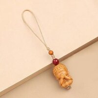 Gỗ Đàn Hương Dễ Thương Bốn Phật Điện Thoại Di Động Dây Xích Mặt Dây Chuyền Chìa Khóa Ô Tô u Đĩa Dây Tinh Tế Chìa Khóa Ô Tô Mặt Dây Chuyền LF2.14