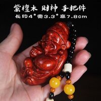 Gỗ Đàn Hương Đỏ Khắc Thần Tài Tay Cầm Mặt Dây Chuyền Xe Ô Tô Thỏi Gỗ Chắc Chắn Thần Tài Nam Nữ Flash Drive Chơi Mặt Dây Chuyền 1.3.33
