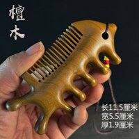 Gỗ Đàn Hương Tự Nhiên Dày Đa Năng Kinh Tuyến Massage Lược Gỗ Răng Rộng Đầu Mắt Xương Cá Vai Cổ Mặt Toàn Bộ Chất Liệu 3.33