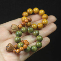 Gỗ Đàn Hương Xanh Vàng Lụa Đàn Hương Nhỏ Tay Xoắn Sen Đầu Ngón Tay Wenwan Vòng Tay Nam Nữ Quấn Ngón Tay Mềm Phật Hạt Ros