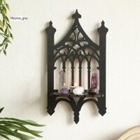 Gỗ Đen Gothic Loại Hàng Rào Treo Tường Kệ Nội Thất Phòng Ngủ Kệ Trang Trí