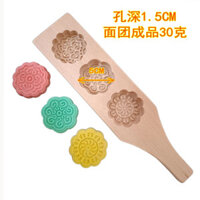 Gỗ DIY Handmade Bánh Trung Thu Khắc Hoa Bánh Trung Thu Chấm Da Tuyết Rồng Thuyền Lễ Hội Khuôn Nướng Cơm Bóng Bánh Quy