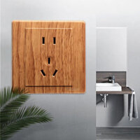 Gỗ hạt chuyển đổi ổ cắm bảng điều khiển 86 loại cài đặt tối kiểu Mỹ cổ điển gió đồng quay số chuyển đổi ổ cắm