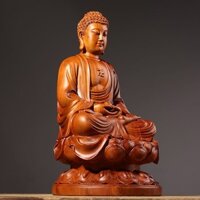 Gỗ Hồng Khắc Shakyamuni Tượng Phật Mặt Trời Lớn Tathagata Phật A Di Đà Thờ Đồ Trang Trí Nhà Thủ Công Quà Tặng 3.3.08