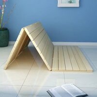 Gỗ nguyên khối cứng giường ván gỗ 1.5m đệm 1.8 gấp thông 0.6m eo bảo vệ cột sống nhà máy bán hàng trực tiếp