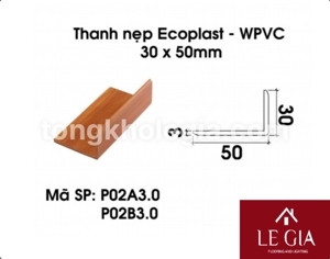 Gỗ nhựa Việt Pháp EcoplaST P02A3.0 Teak 30x50mm