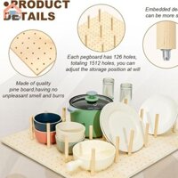 Gỗ Pegboard Ngăn Kéo Tổ Chức Lưu Trữ Chắc Chắn Tổ Chức Món Ăn Và Đĩa Tổ Chức Peg Board Hệ Thống Có Thể Điều Chỉnh Cho Đồ Dùng