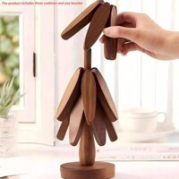 Gỗ Sáng Tạo Cây óc chó Gỗ Chắc Chắn Thảm Cách Nhiệt Cây Giáng Sinh Cách Nhiệt Bàn Thảm Hộ Gia Đình Cốc Thảm Cát Nồi Thảm