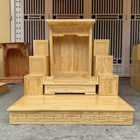 [Gỗ Thông Loại 1] ComBo 3 Món Bàn Thờ Ngang 42cm+Tam Cấp 16cm+Bàn Kê 80cm Giá Rẻ Nhất
