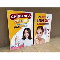 [Gỗ tráng gương]Tranh Nha khoa chủ đề implant, bọc răng sứ, dáng răng, tẩy trắng răng, niềng răng, điều trị tủy